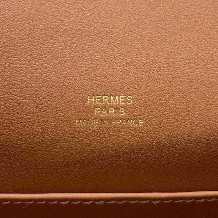 Pre Owned Hermes Pochettekelly Gold Swift Leather