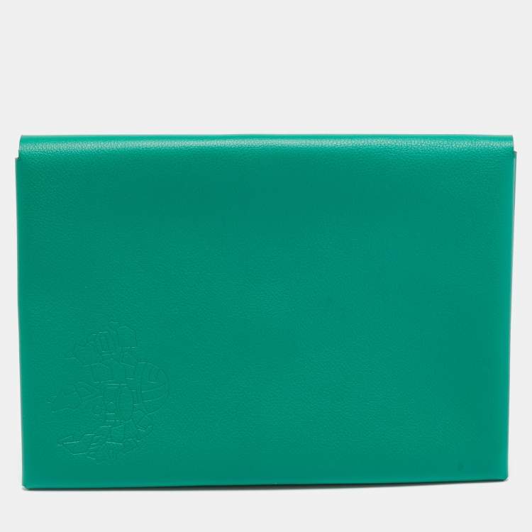 Pre Owned Hermès Calvi MM Vert Vertigo/Vert Titien Evercolor Leather Pochette