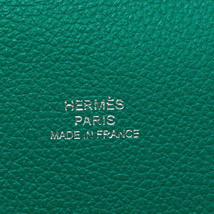 Pre Owned Hermès Calvi MM Vert Vertigo/Vert Titien Evercolor Leather Pochette