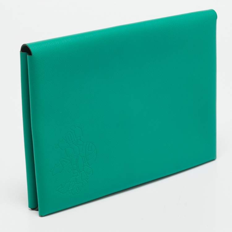 Pre Owned Hermès Calvi MM Vert Vertigo/Vert Titien Evercolor Leather Pochette