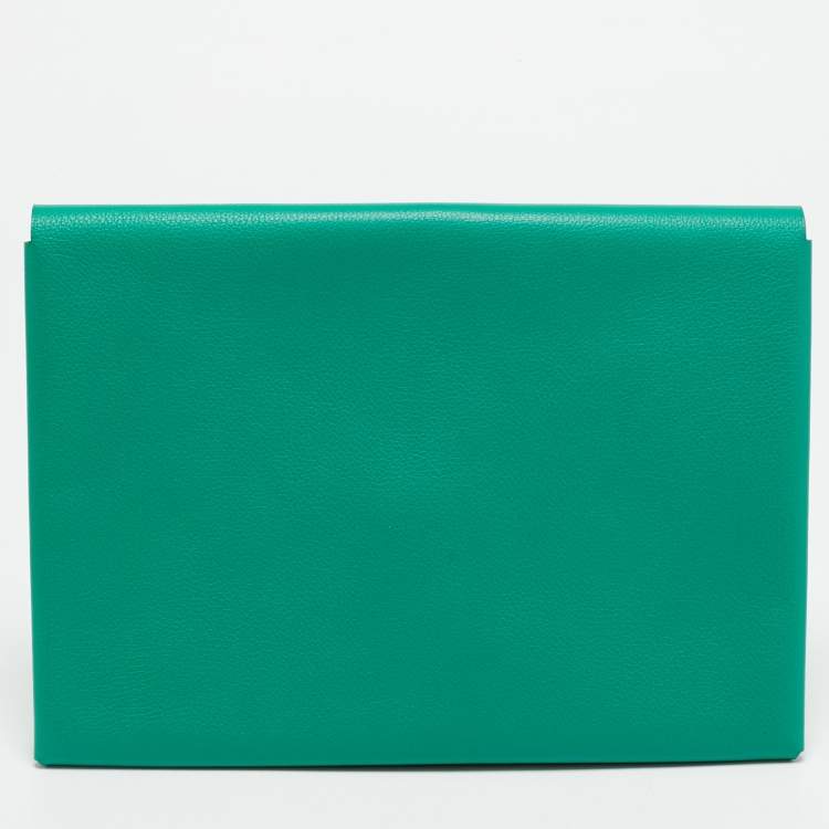 Pre Owned Hermès Calvi MM Vert Vertigo/Vert Titien Evercolor Leather Pochette