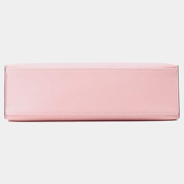 Pre Owned Hermes Pochettekelly Rose Sakura Swift Leather