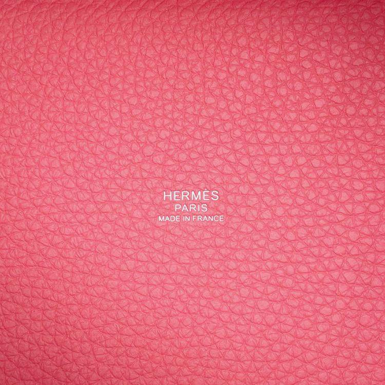 Pre Owned Hermes Picotin Lock Rose Azalee Taurillon Clemence Size PM