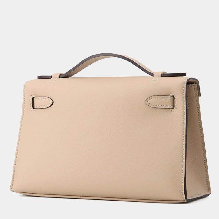 Pre Owned Hermes Pochettekelly Trench Swift Leather