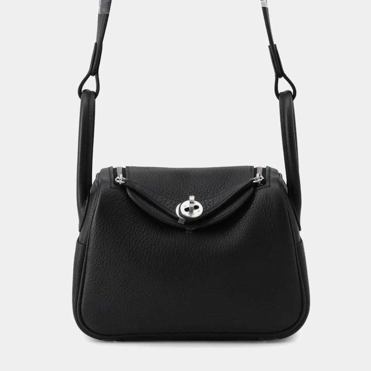 Pre Owned Hermes Lindy Black Taurillon Clemence Size Mini