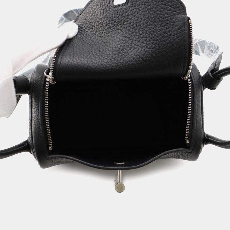 Pre Owned Hermes Lindy Black Taurillon Clemence Size Mini