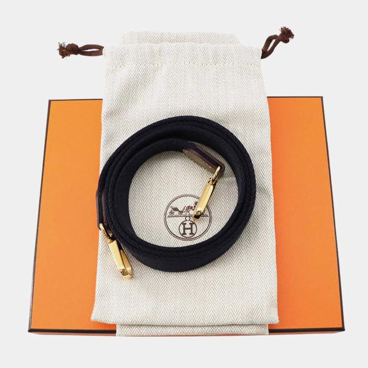 Pre Owned Hermes Evelyne Long Etoupe/Blue Indigo Taurillon Clemence Size Tpm