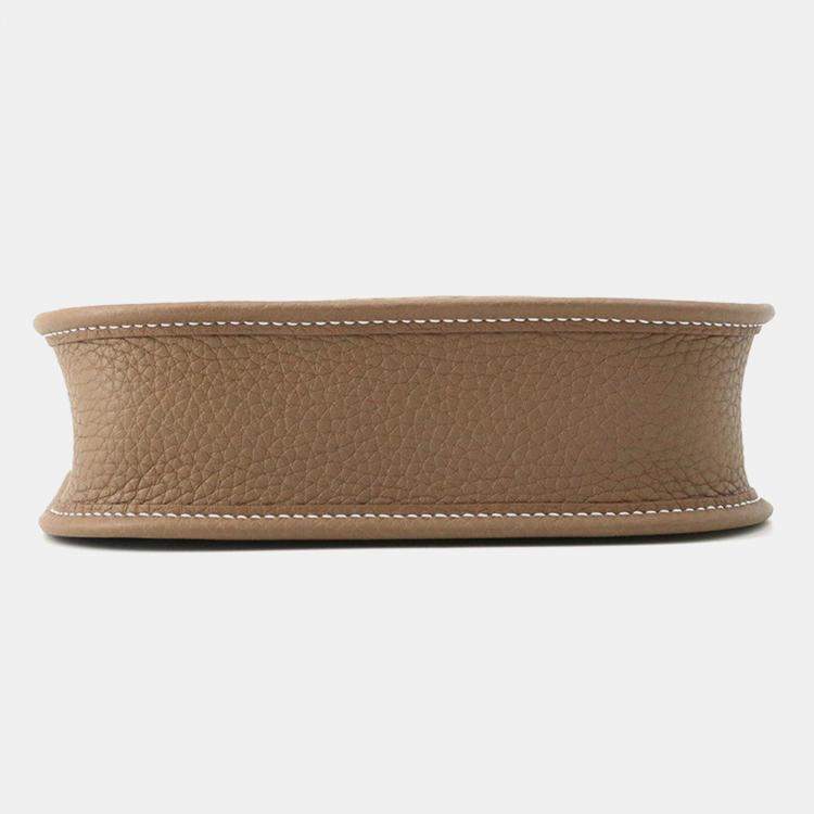 Pre Owned Hermes Evelyne Long Etoupe/Blue Indigo Taurillon Clemence Size Tpm