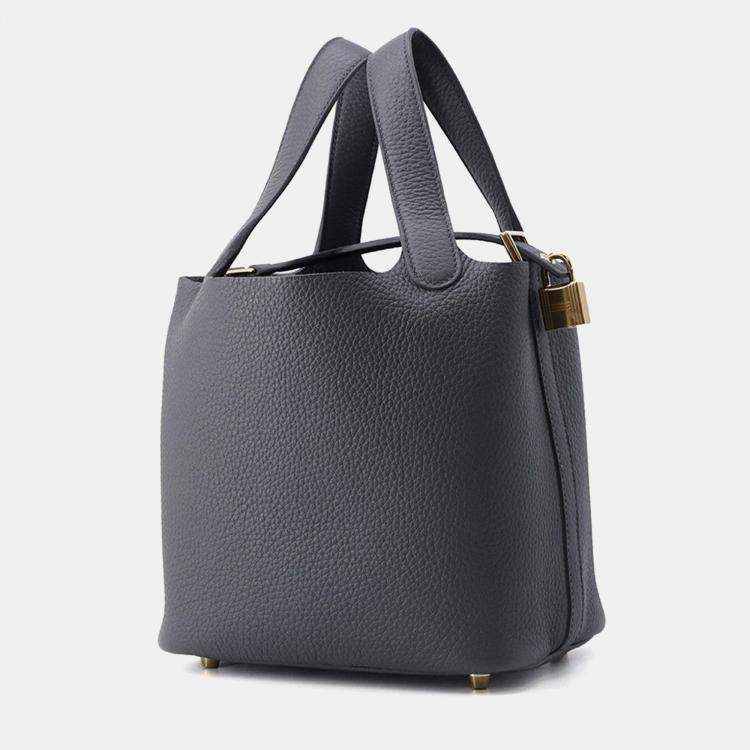 مملوكة مسبقًا Hermes Picotin Lock Ardoise Taurillon Clemence Size 18 