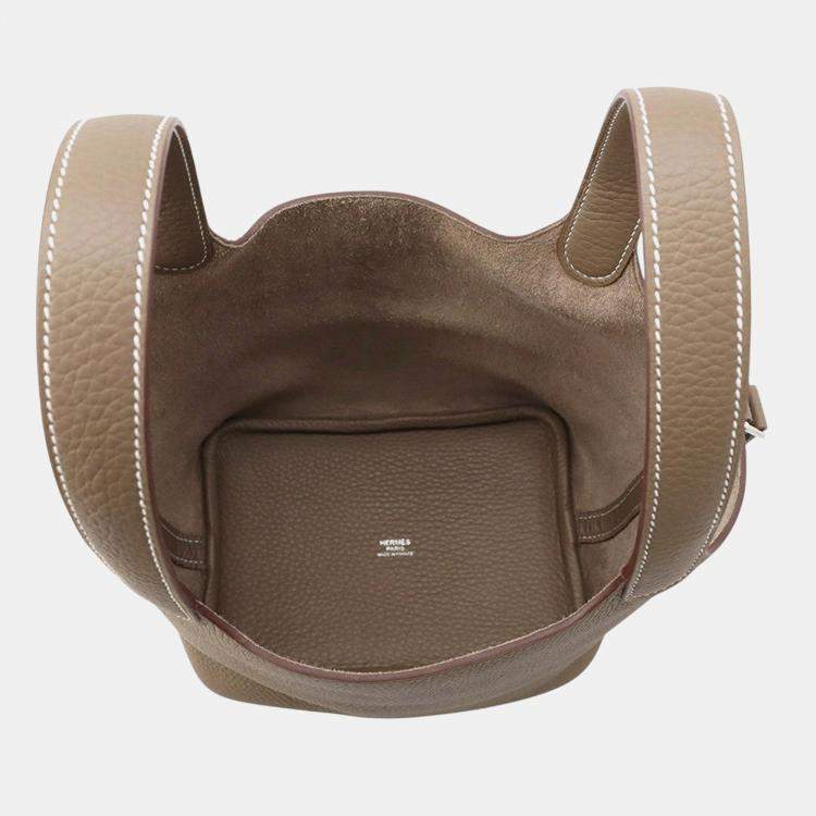 Pre Owned Hermes Picotin Padlock Etoupe Taurillon Clemence Size Pm