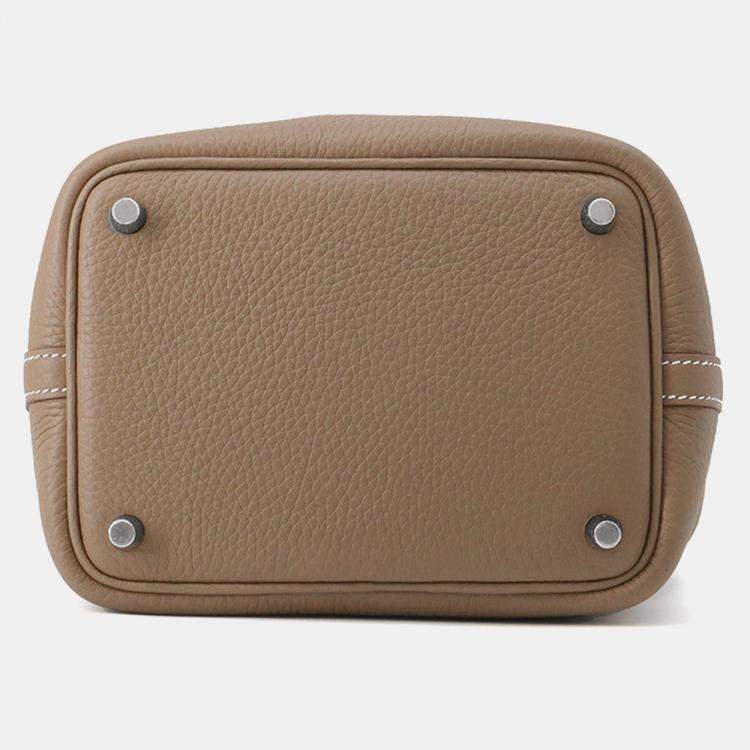 Pre Owned Hermes Picotin Padlock Etoupe Taurillon Clemence Size Pm