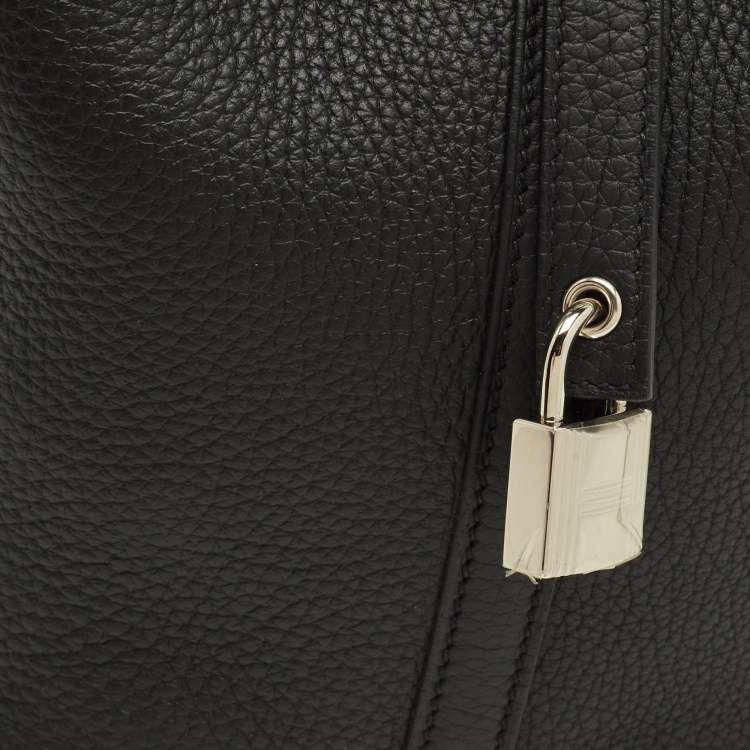 مملوكة مسبقًا Hermes Picotin Lock 18 Noir Taurillon Clemence Leather Tote