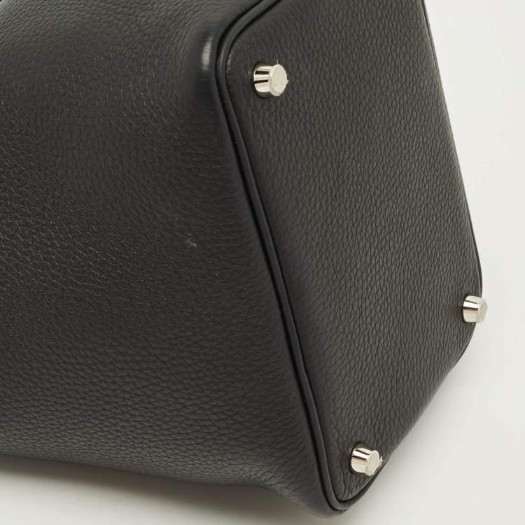 مملوكة مسبقًا Hermes Picotin Lock 18 Noir Taurillon Clemence Leather Tote