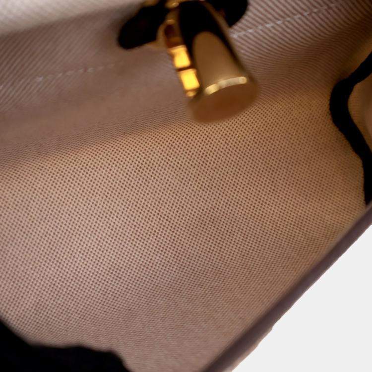 Pre Owned Hermes Brown,Cream Military Toile Mini Herbag Zip 20