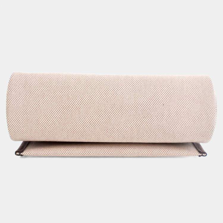 Pre Owned Hermes Brown,Cream Military Toile Mini Herbag Zip 20