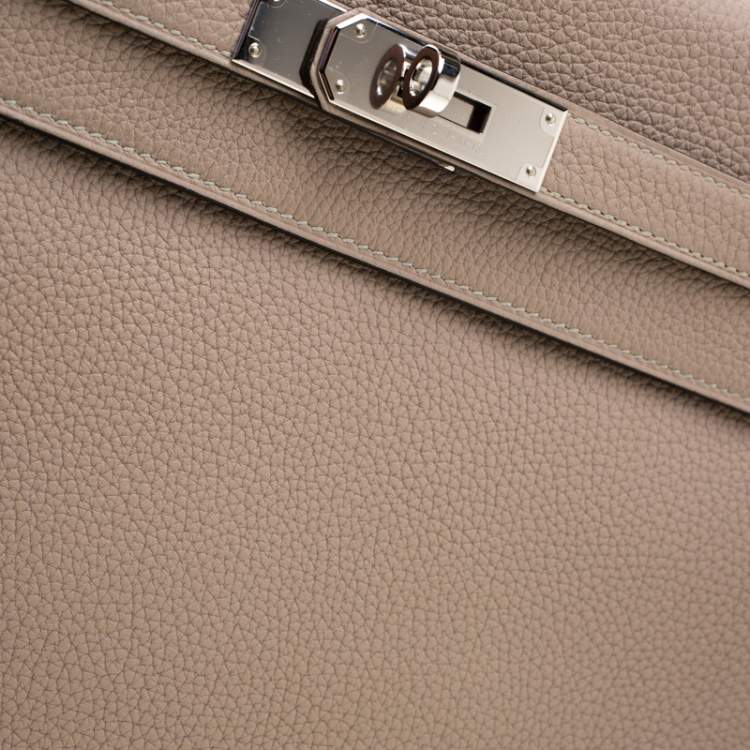 Pre Owned Hermes Gris Tourterelle Togo Leather Palladium Hardware Kelly Retourne 32 Bag