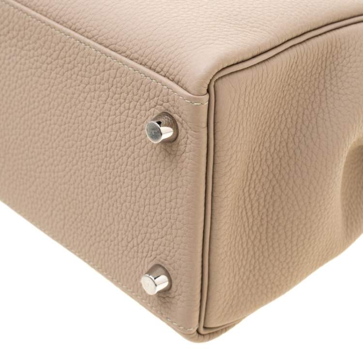 Pre Owned Hermes Gris Tourterelle Togo Leather Palladium Hardware Kelly Retourne 32 Bag