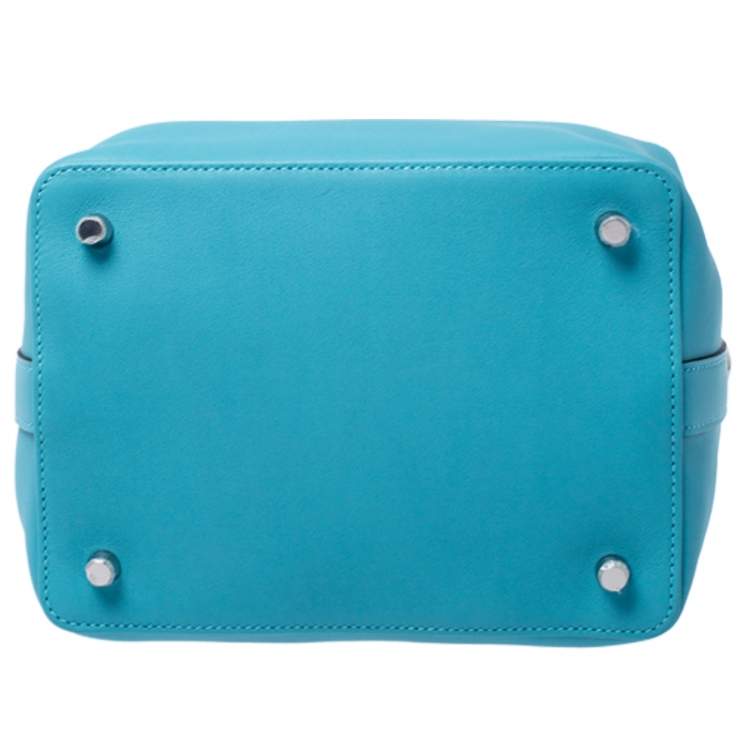 مملوكة مسبقًا Hermes Aqua Swift Leather Palladium Hardware Toolbox 20 Satchel