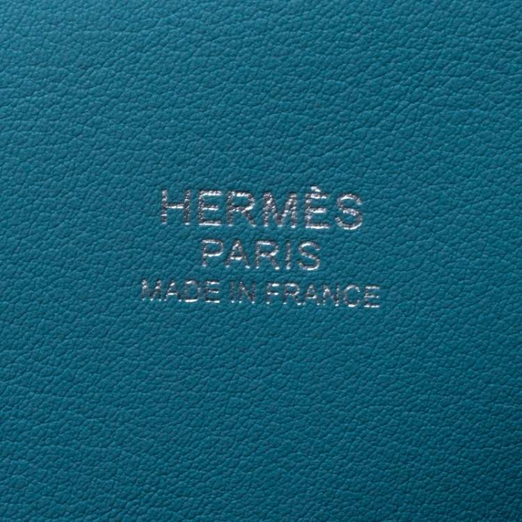 مملوكة مسبقًا Hermes Aqua Swift Leather Palladium Hardware Toolbox 20 Satchel