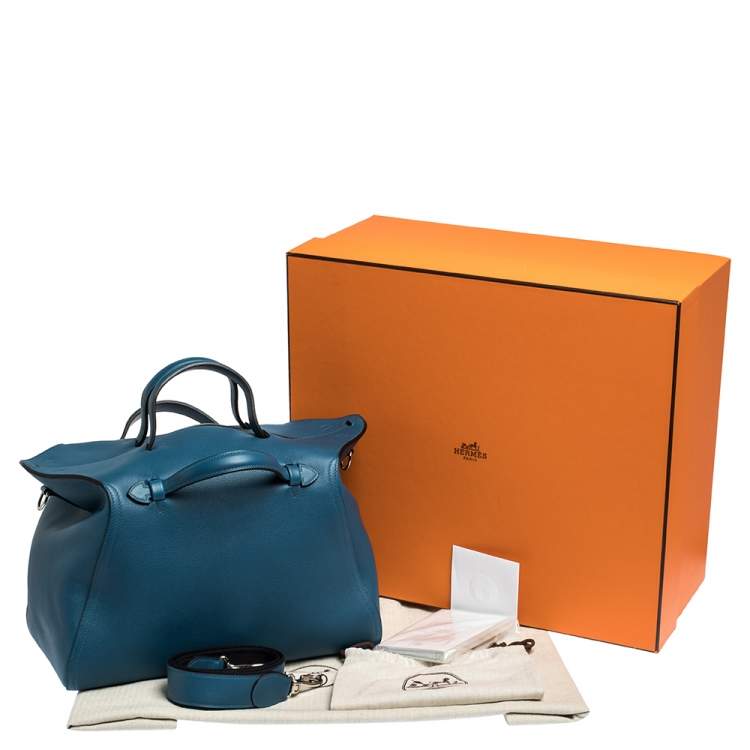Pre Owned Hermes Colvert Evercolor Leather Palladium Hardware Oxer Top Handle Bag