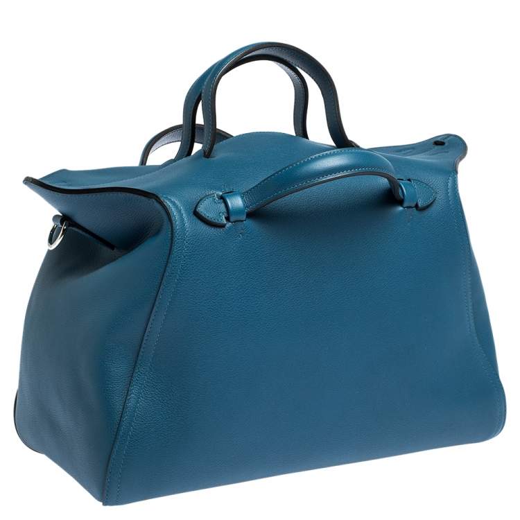 Pre Owned Hermes Colvert Evercolor Leather Palladium Hardware Oxer Top Handle Bag