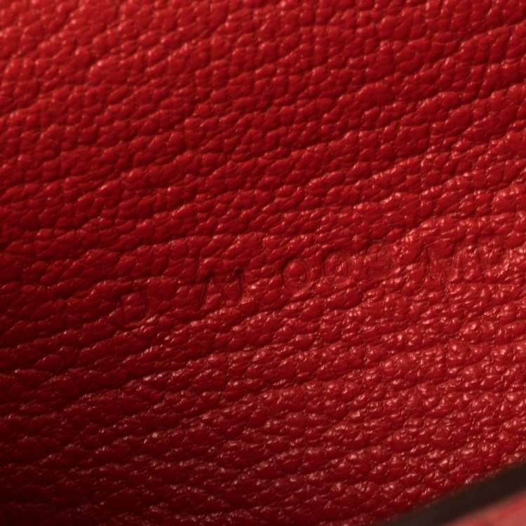 Pre Owned Hermes Rouge Casaque Evercolor Leather Kelly Depliant Medium Wallet