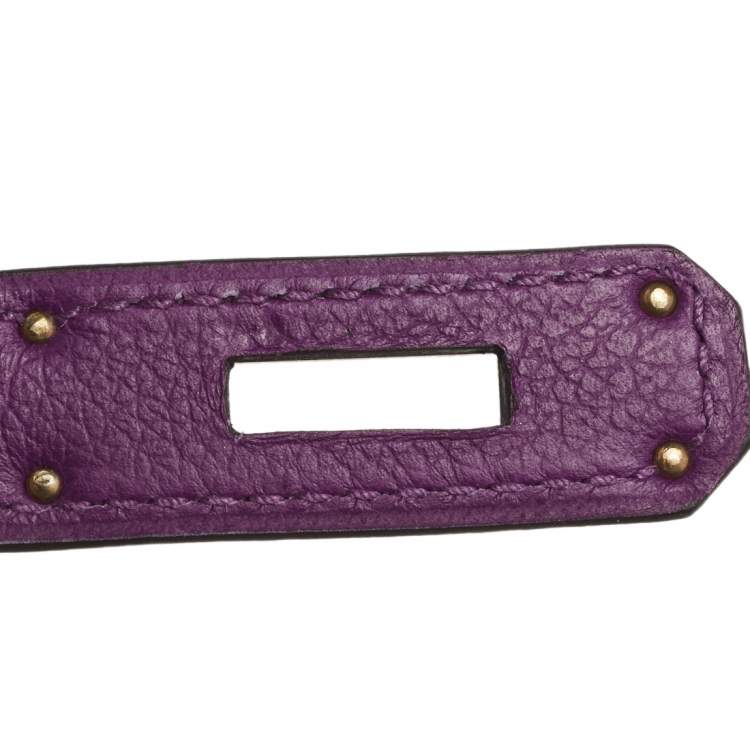 Pre Owned Hermes Anemone Evercolor Leather Palladium Plated Kelly Retourne 28 Bag