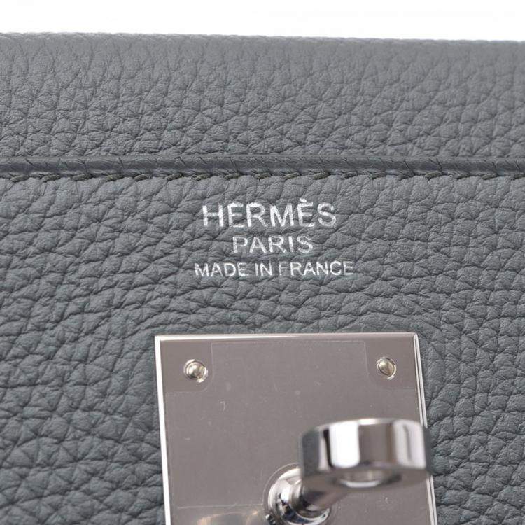 مملوكة مسبقًا Hermes Grey Togo Leather Palladium Hardware Kelly Retourne 32 Bag 
