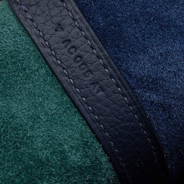 Pre Owned Hermes Vert Cypress/Blue Nuit/Noir Taurillon Clemence Leather Picotin Lock 18 Bag