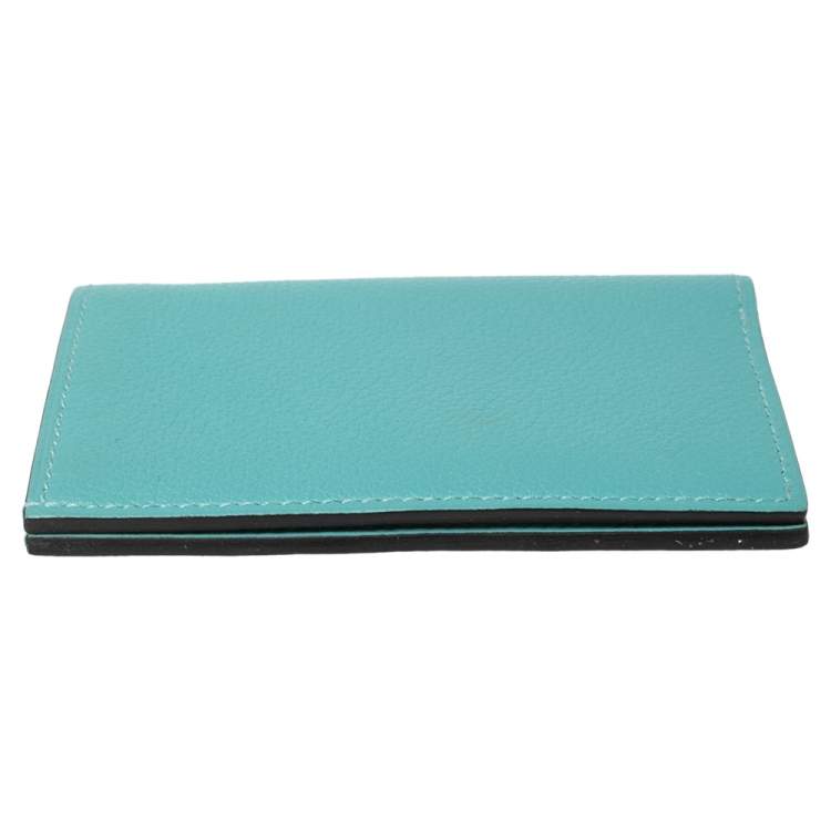Pre Owned Hermes Bleu Atoll Evercolor Provence Card Holder 