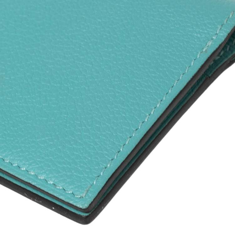 Pre Owned Hermes Bleu Atoll Evercolor Provence Card Holder 