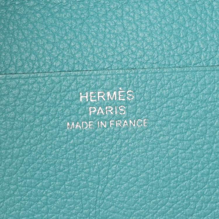 Pre Owned Hermes Bleu Atoll Evercolor Provence Card Holder 