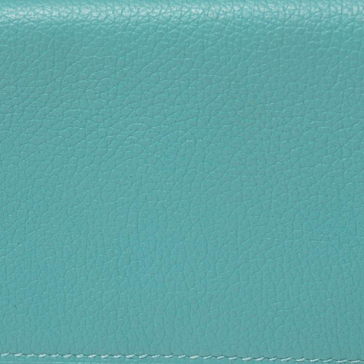 Pre Owned Hermes Bleu Atoll Evercolor Provence Card Holder 