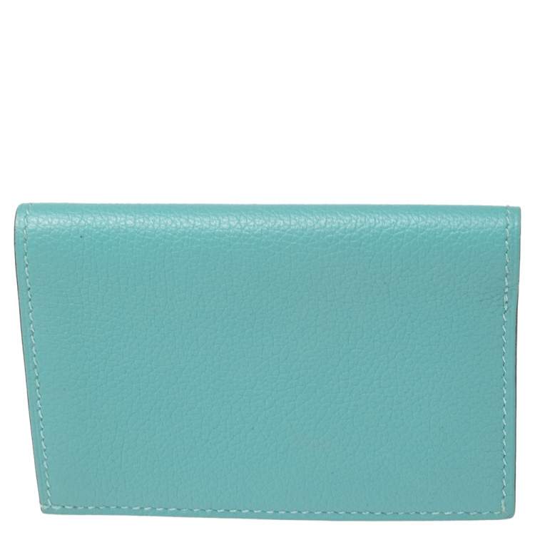 Pre Owned Hermes Bleu Atoll Evercolor Provence Card Holder 