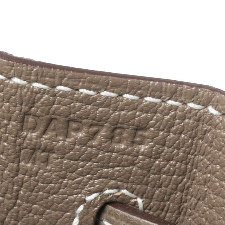 Pre Owned Hermes Etoupey Epsom Leather Gold Plated Kelly Sellier 32 Bag