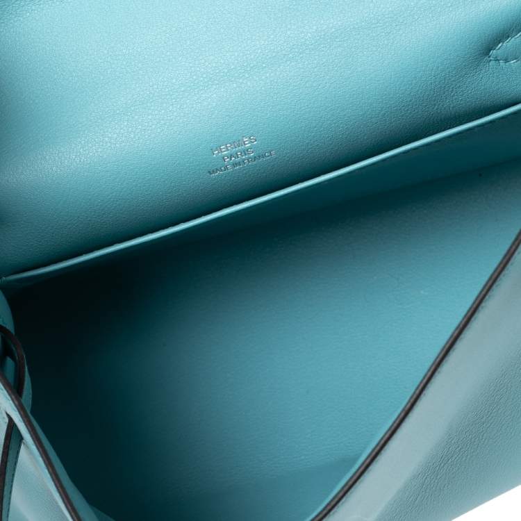 Pre Owned Hermes Celeste Swift Leather Palladium Hardware Kelly Pochette