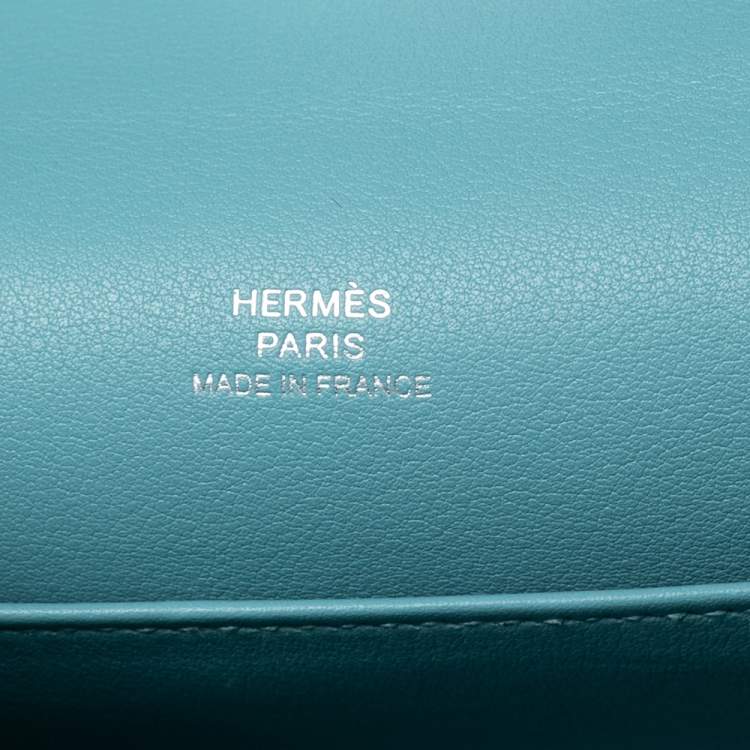 Pre Owned Hermes Celeste Swift Leather Palladium Hardware Kelly Pochette