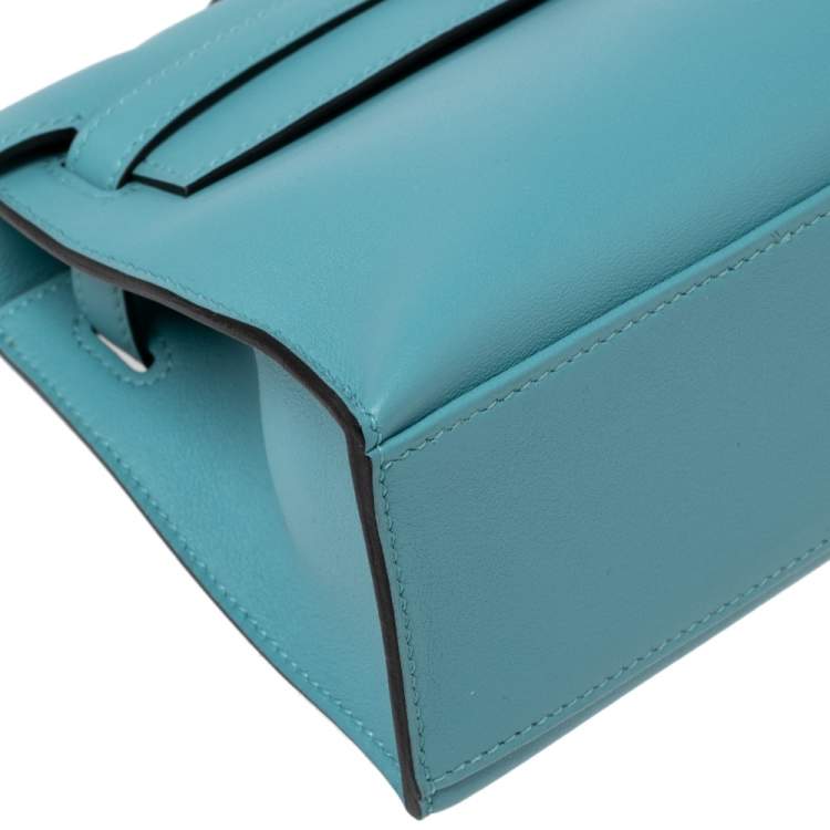 Pre Owned Hermes Celeste Swift Leather Palladium Hardware Kelly Pochette