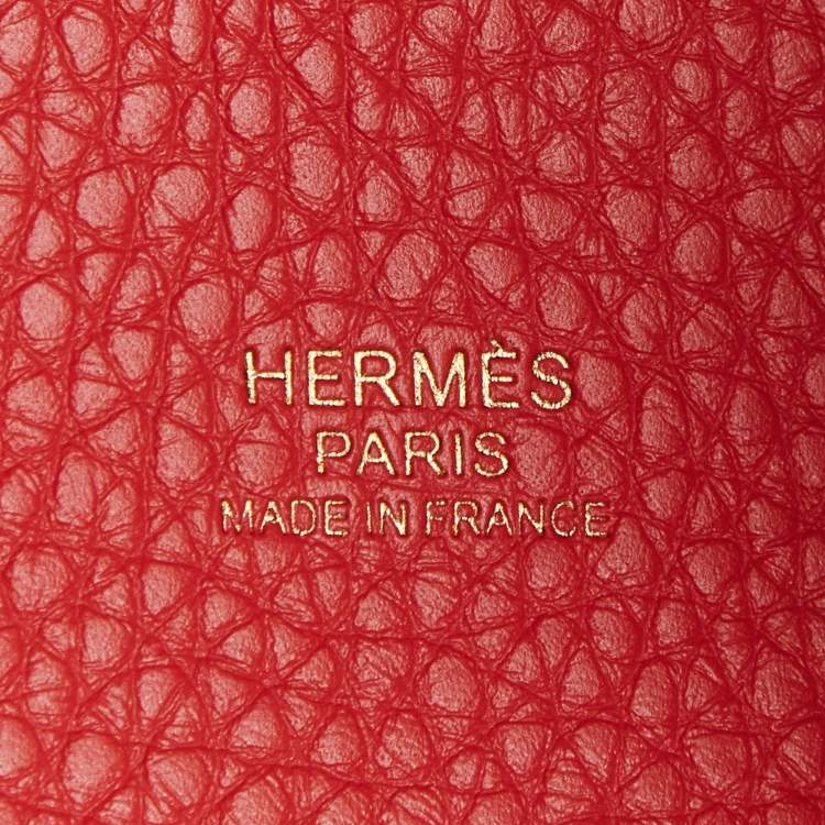 Pre Owned Hermes Rose Jaipur Clemence Leather Picotin Lock 18 Bag
