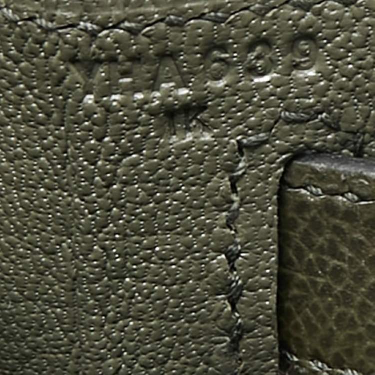 Pre Owned Hermes Vert Maquis Epsom Leather Palladium Finish Kelly Sellier 28 Bag