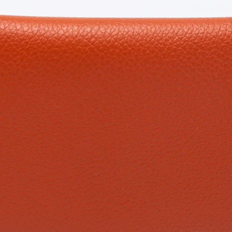 Pre Owned Hermes Terre Battue/Bleu France Epsom Leather Calvi Card Holder