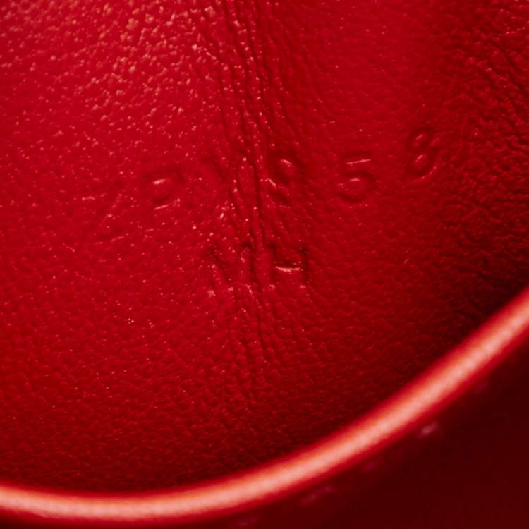 Pre Owned Hermès Rouge Tomate Taurillon Clemence Leather Gold Finish Mini Lindy Bag