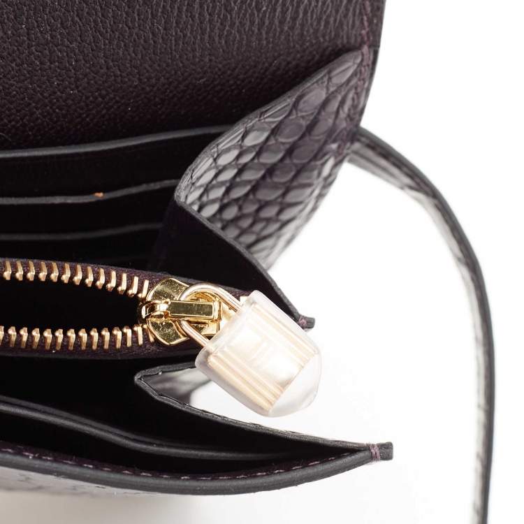 Pre Owned Hermes Raisin Matte Alligator Kelly Classic Wallet