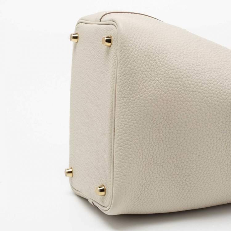Pre Owned Hermès Craie Taurillon Clemence Leather Picotin Lock 18 Bag