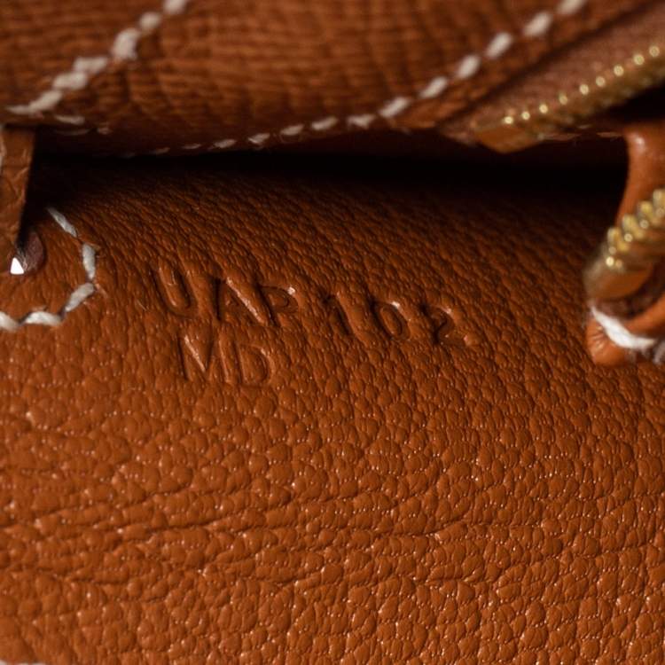 Pre Owned Hermes Gold Epsom Leather Gold Plated Kelly Sellier 25 Bag
