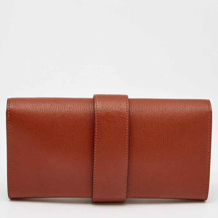 Pre Owned Hermes Cuivre Chevre Mysore Leather Medor 23 Clutch