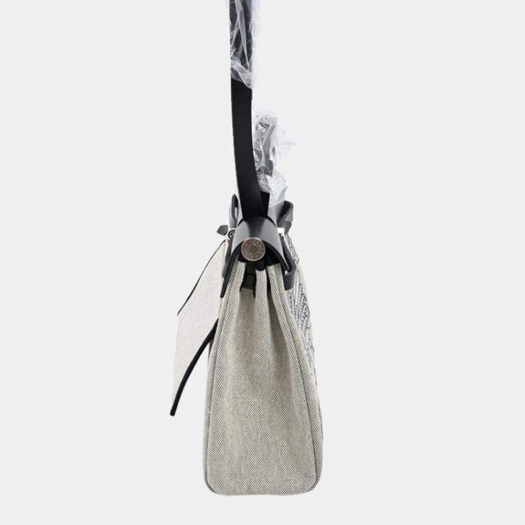 Pre Owned Hermes Grey Canvas Pegase Pop Herbag Zip 31 bag