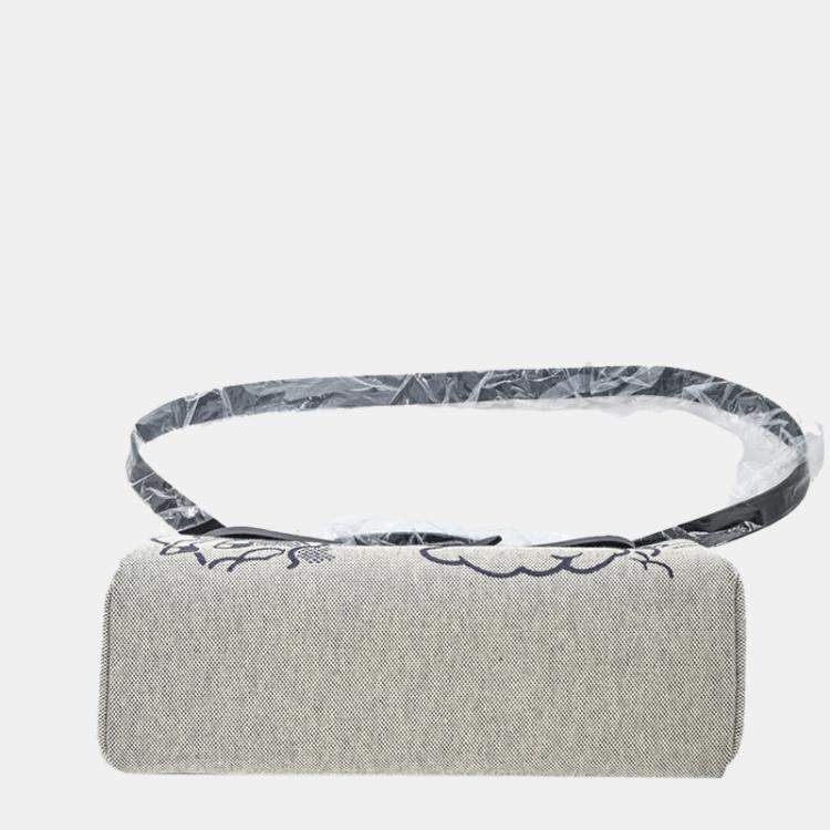 Pre Owned Hermes Grey Canvas Pegase Pop Herbag Zip 31 bag