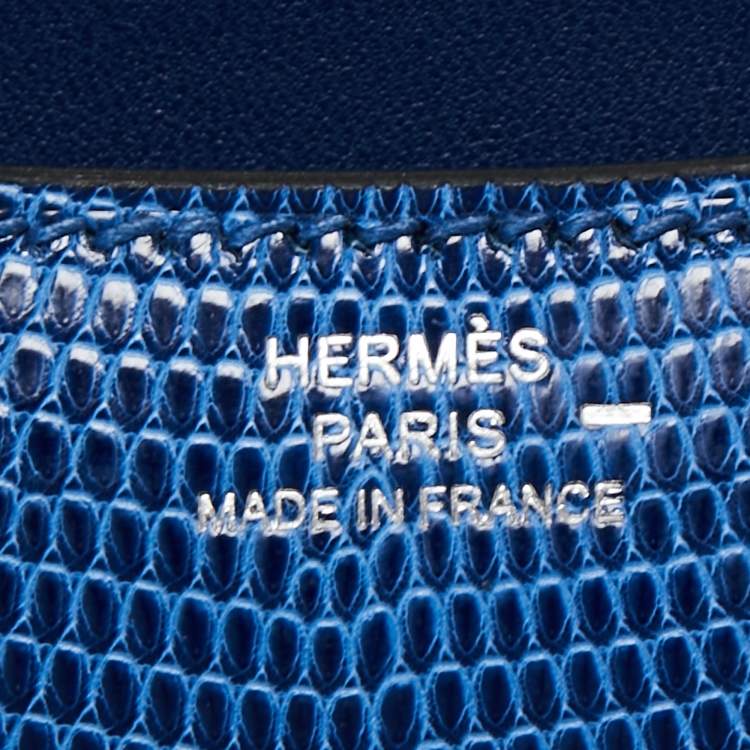 Pre Owned Hermes Bleu Saphir Lizard Niloticus Constance 18 Bag