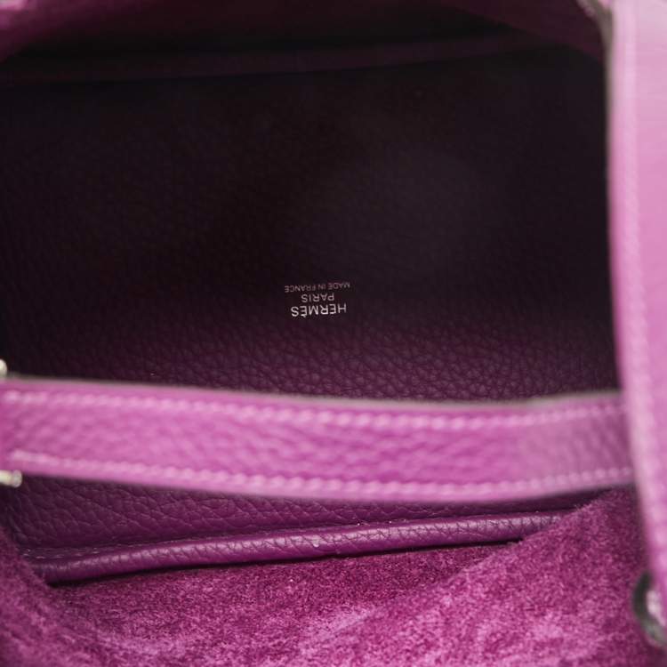 Pre Owned Hermes Anemone Taurillon Clemence Leather Picotin Lock 18 Bag